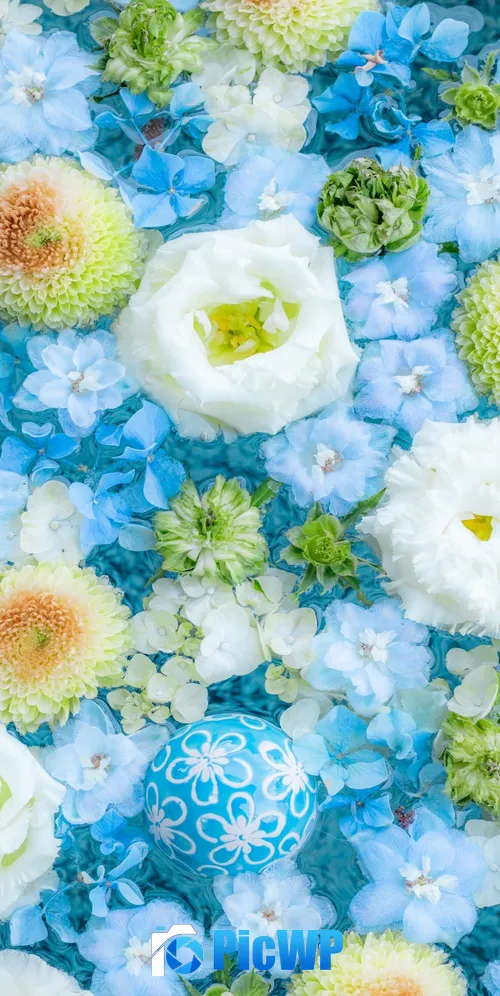 Blue flowers Bouquet 3K Mobile Wallpaper