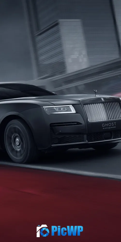 Rolls-Royce Black Badge Ghost Race track 3K Mobile Wallpaper