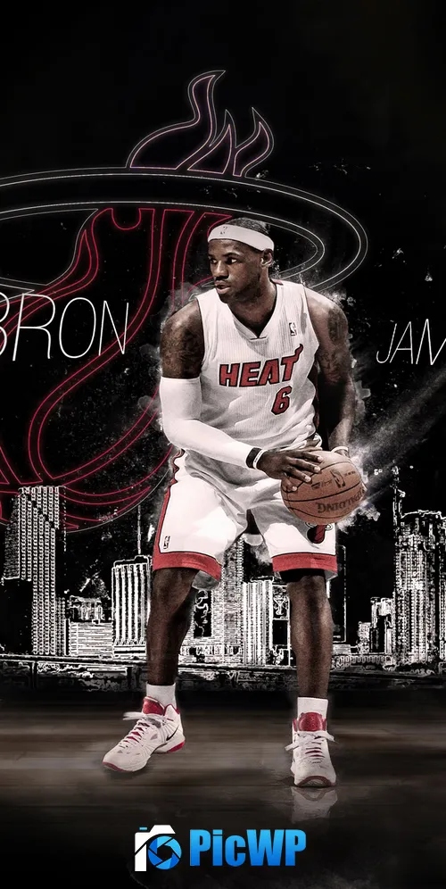 LeBron James Miami Heat 3K Mobile Wallpaper