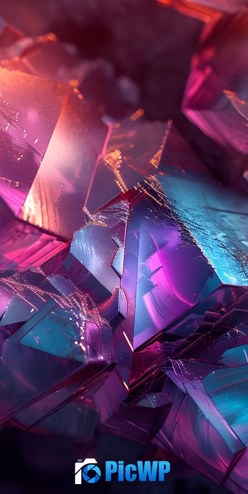 Colorful Crystals 3K Mobile Wallpaper