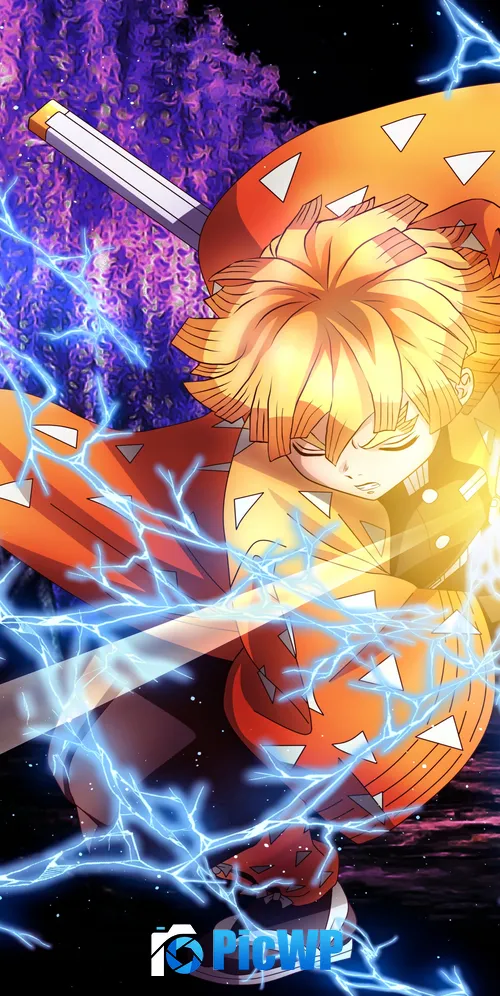 Zenitsu Agatsuma Thunder Breathing 3K Mobile Wallpaper