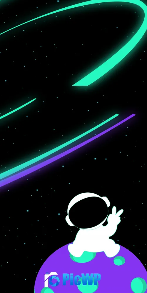 Cute astronaut Illustration 3K Mobile Wallpaper