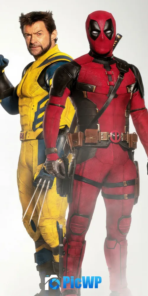 Deadpool & Wolverine White background 3K Mobile Wallpaper