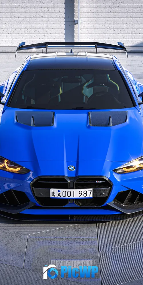 Blue BMW M4 Competition 3K Mobile Wallpaper