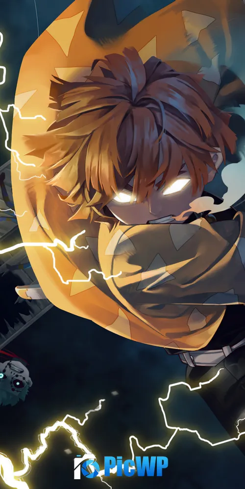 Zenitsu Agatsuma Lightning Strike 3K Mobile Wallpaper