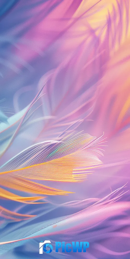Colorful Feathers 3K Mobile Wallpaper