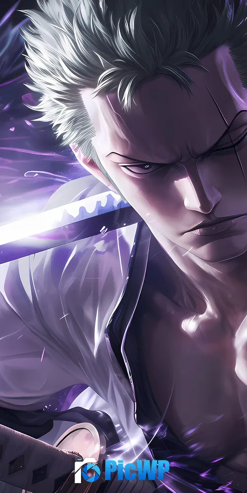 Roronoa Zoro Purple aesthetic 3K Mobile Wallpaper