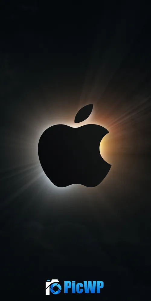 Apple logo Silhouette 3K Mobile Wallpaper