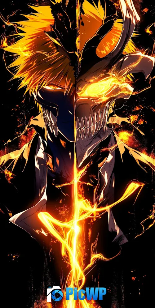 Ichigo Kurosaki Hollow Mask 3K Mobile Wallpaper