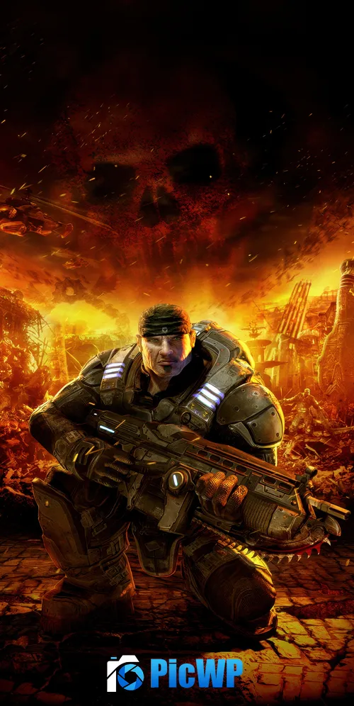 Gears of War Game Art 3K Mobile Wallpaper