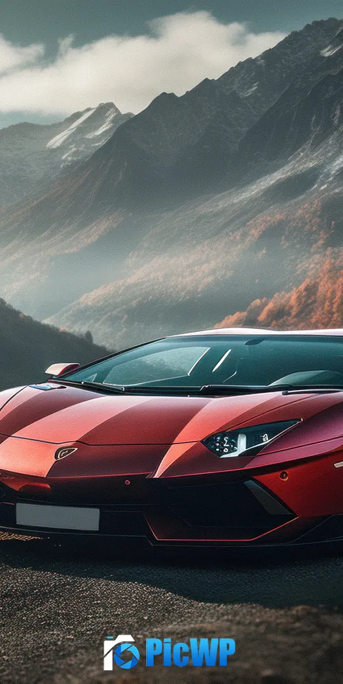 Lamborghini Aventador Orange aesthetic 3K Mobile Wallpaper