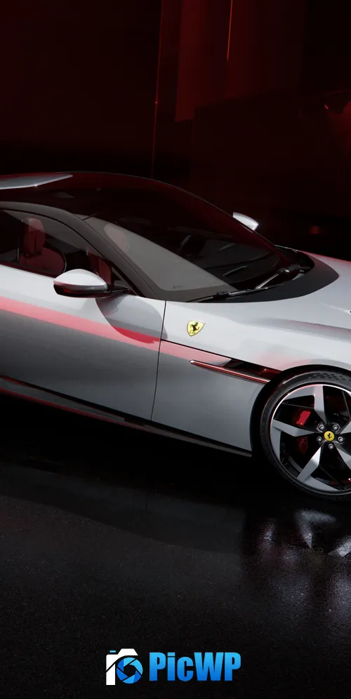 Ferrari 12Cilindri Dark aesthetic 3K Mobile Wallpaper