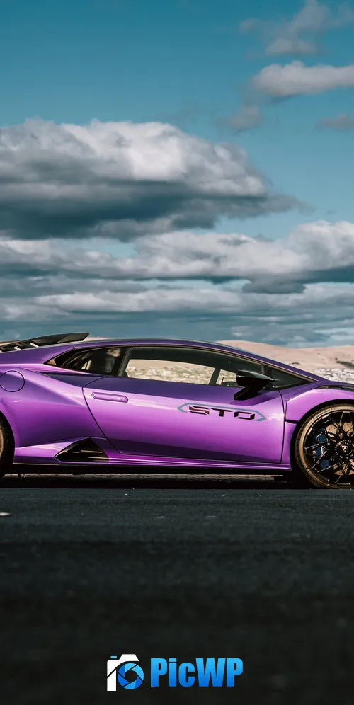 Lamborghini Huracán STO Purple 3K Mobile Wallpaper