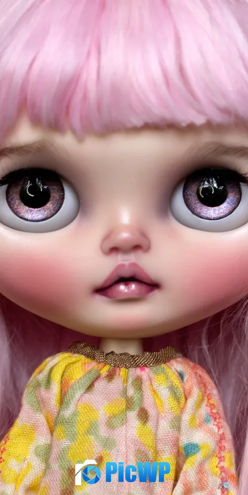 Pink hair Blythe doll 3K Mobile Wallpaper