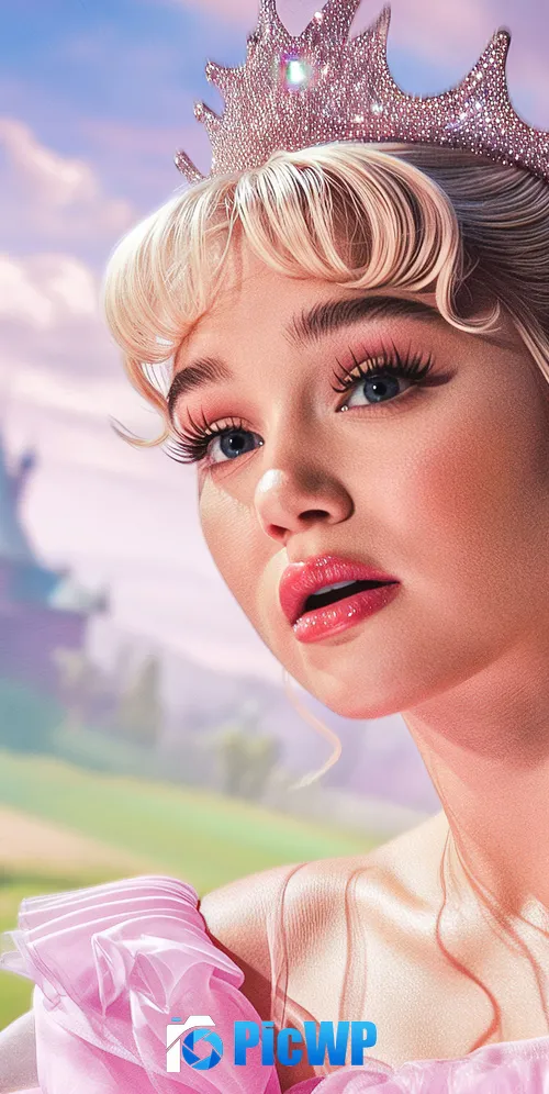 Ariana Grande as Glinda in Wicked 3K Mobile Wallpaper