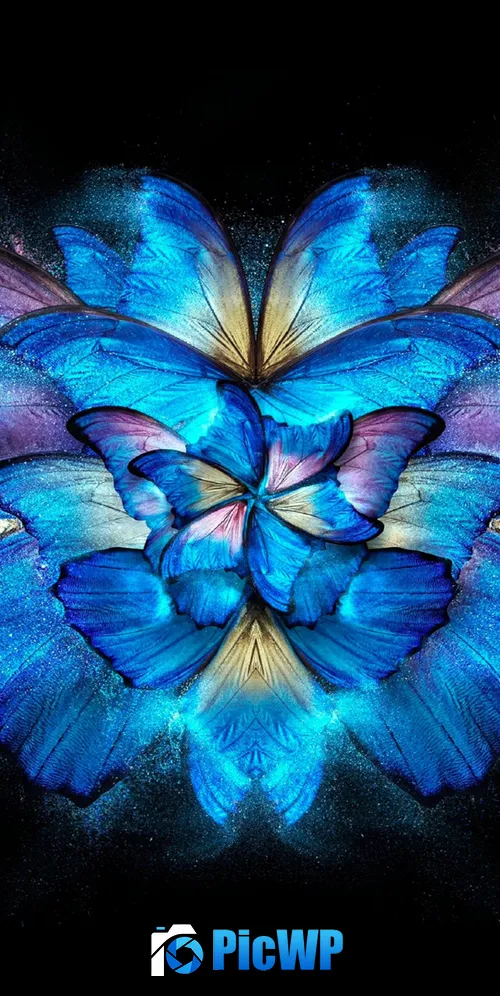 Blue abstract Black background 3K Mobile Wallpaper