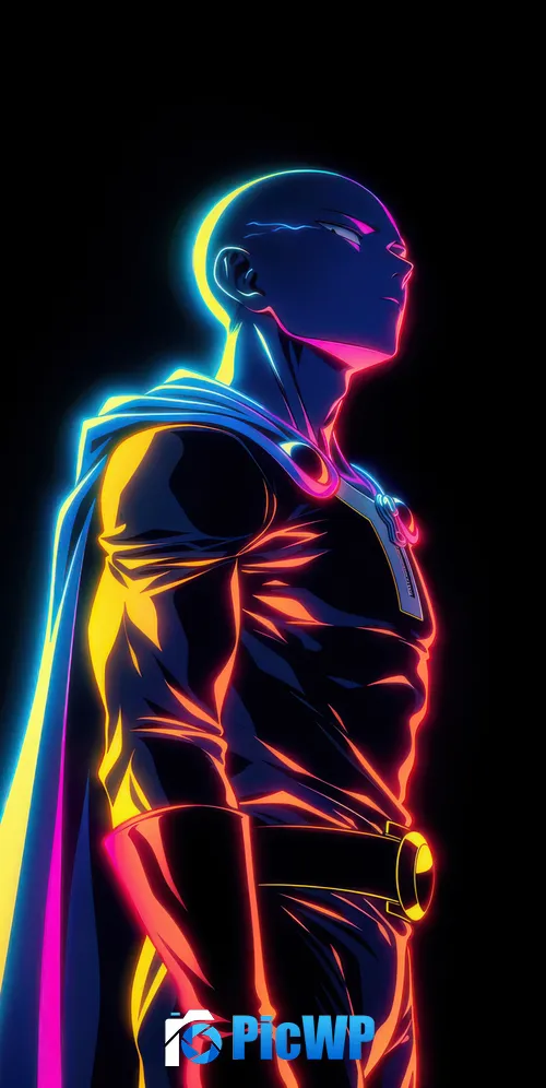 Saitama Neon 3K Mobile Wallpaper