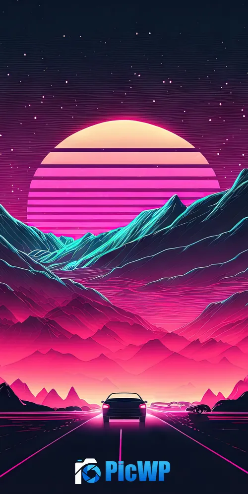Highway Outrun 3K Mobile Wallpaper