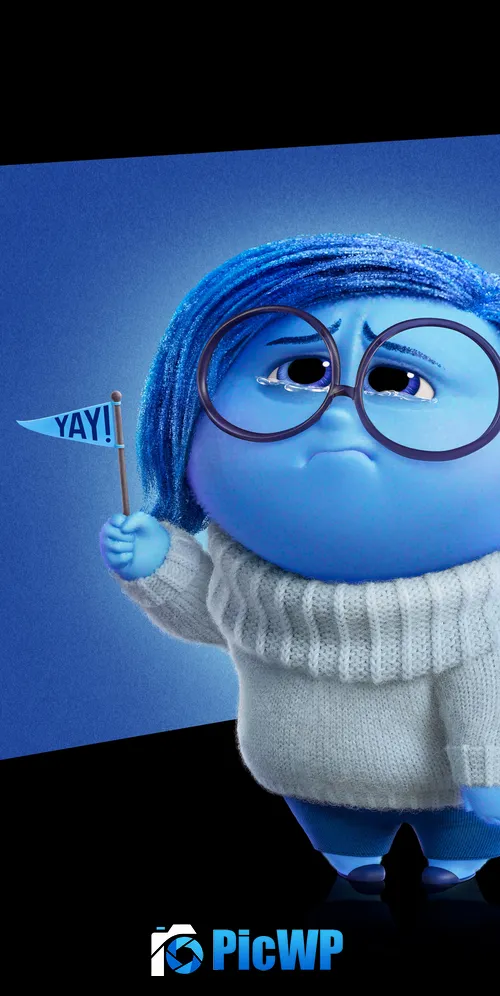 Sadness in Inside Out 2 3K Mobile Wallpaper