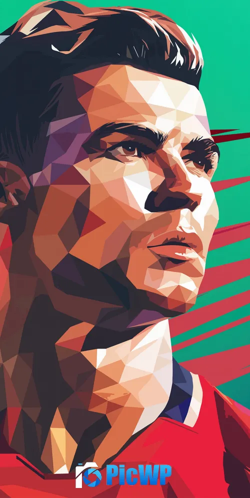 Cristiano Ronaldo Low poly 3K Mobile Wallpaper