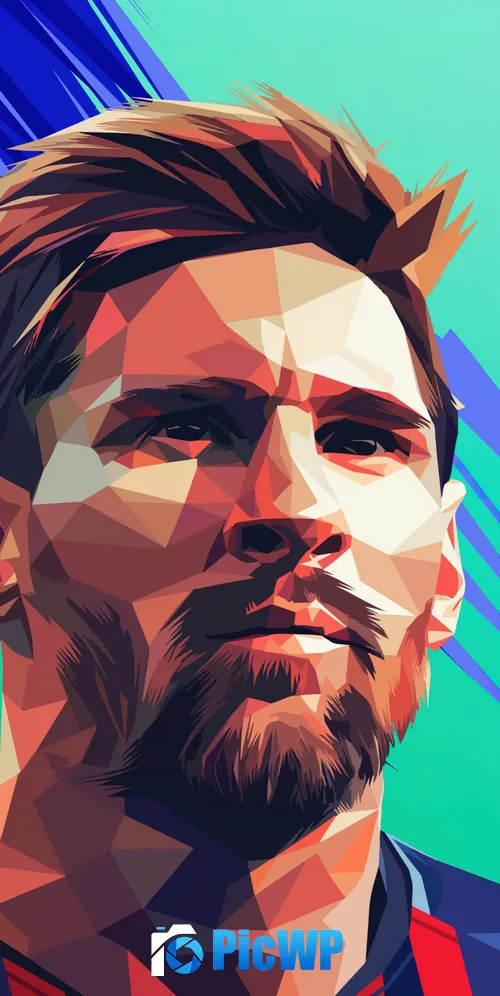 Lionel Messi Low poly 3K Mobile Wallpaper