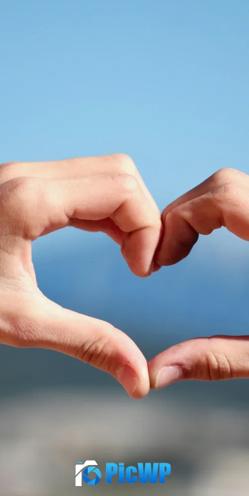 Hands together Heart shape 3K Mobile Wallpaper