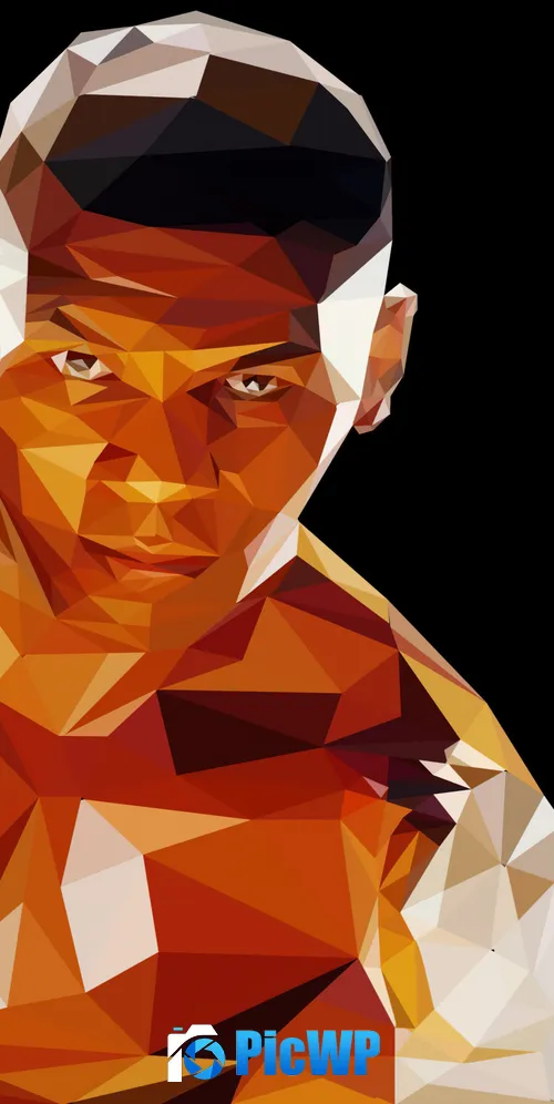 Mike Tyson Low poly 3K Mobile Wallpaper