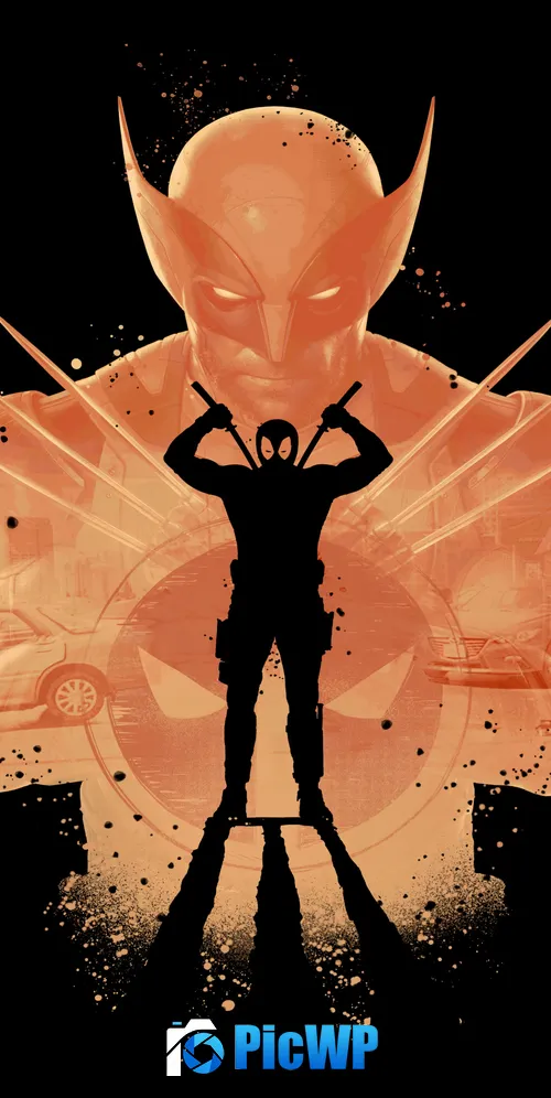 Deadpool & Wolverine Silhouette 3K Mobile Wallpaper