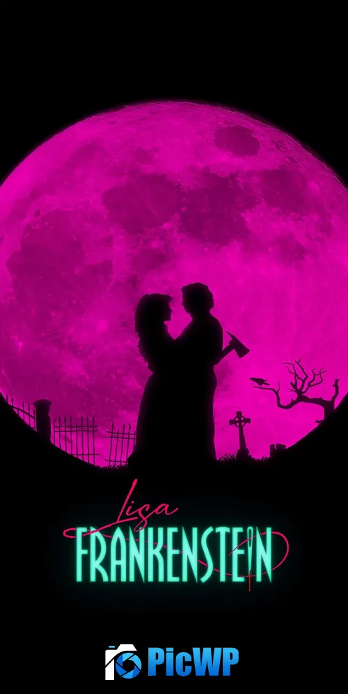 Lisa Frankenstein Black background 3K Mobile Wallpaper