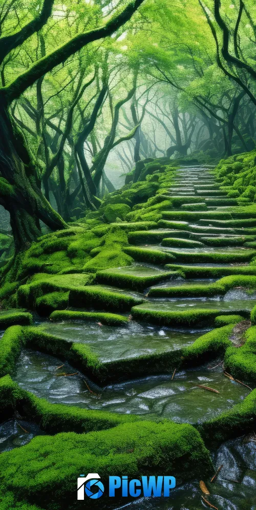 Thick forest Green aesthetic 3K Mobile Wallpaper