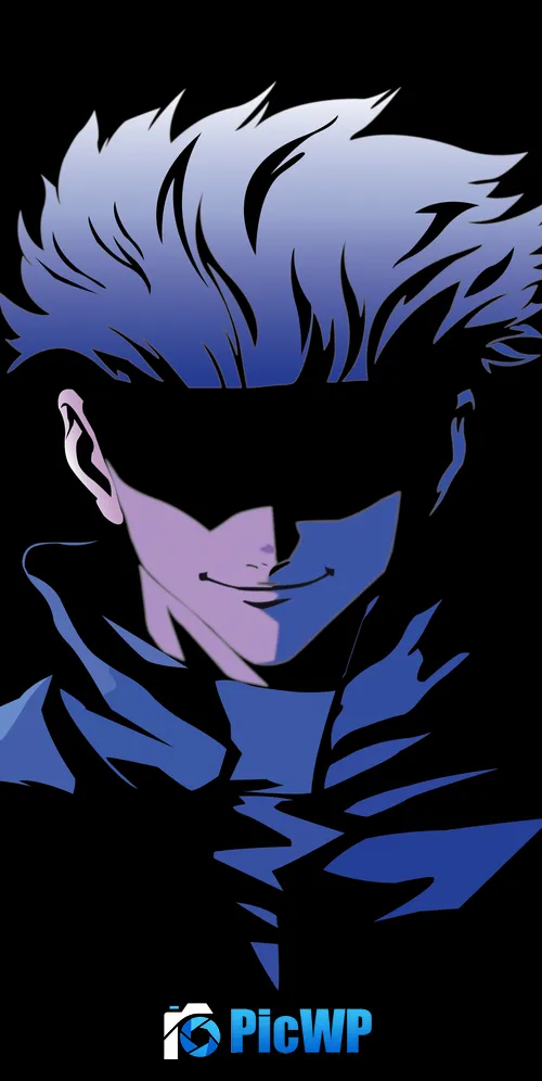 Satoru Gojo Black background 3K Mobile Wallpaper