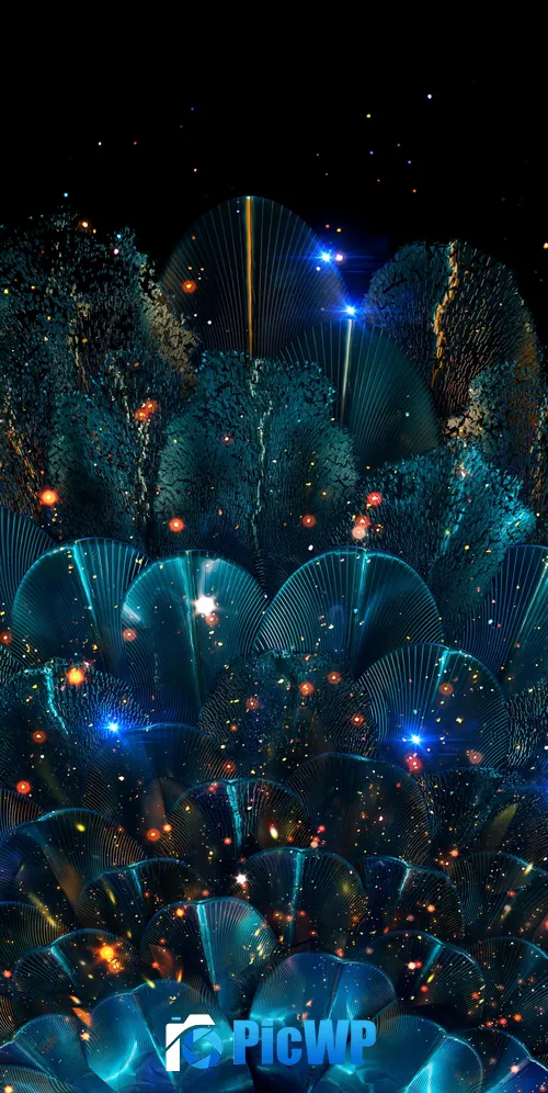 Peacock feathers Glitter 3K Mobile Wallpaper