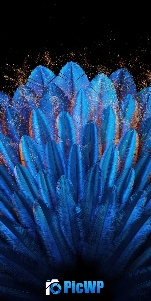 Peacock feathers Blue aesthetic 3K Mobile Wallpaper