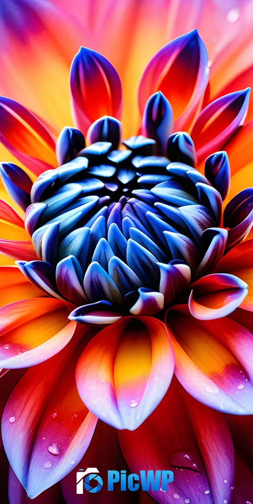 Dahlia flower AI art 3K Mobile Wallpaper