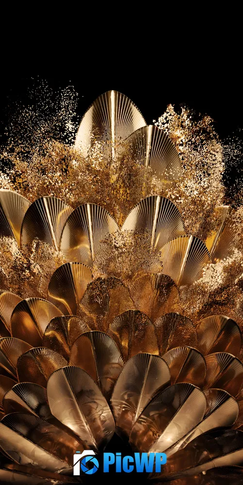 Golden Peacock feathers Digital Art 3K Mobile Wallpaper