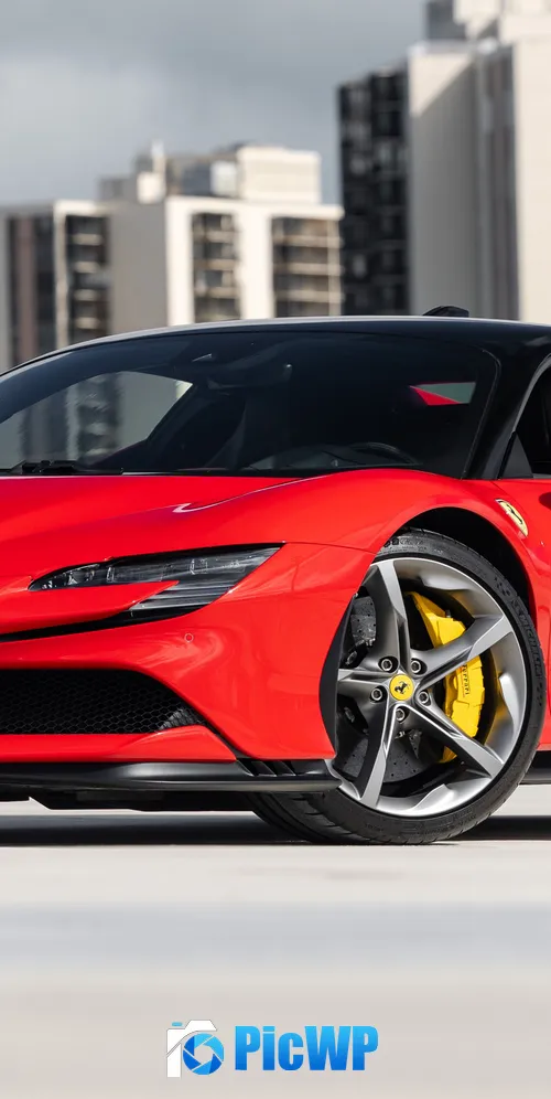 Ferrari SF90 Stradale Red cars 3K Mobile Wallpaper