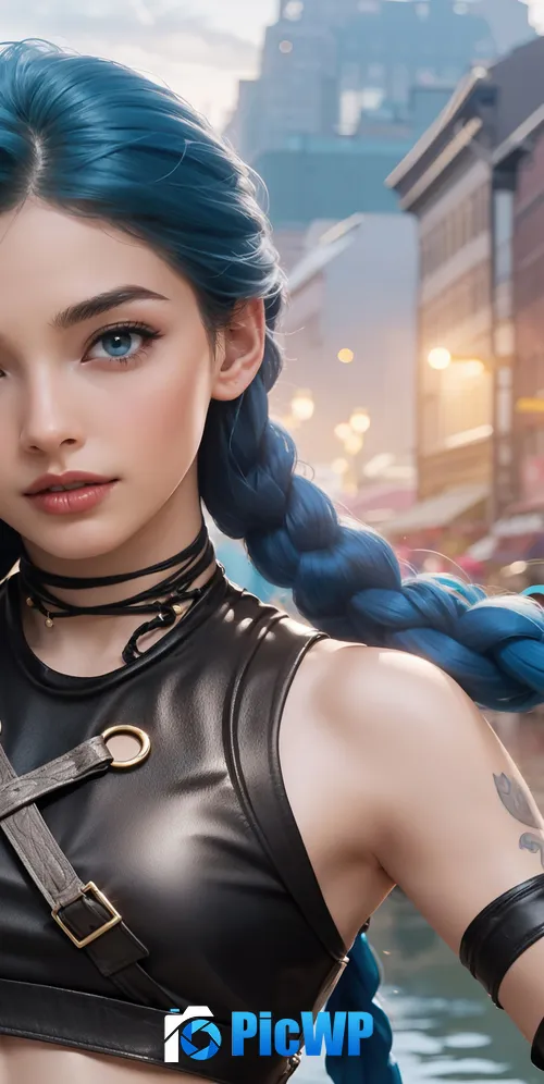 Jinx (LOL) AI art 3K Mobile Wallpaper