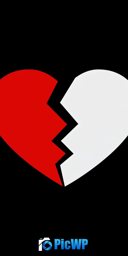 Broken heart Minimalist 3K Mobile Wallpaper