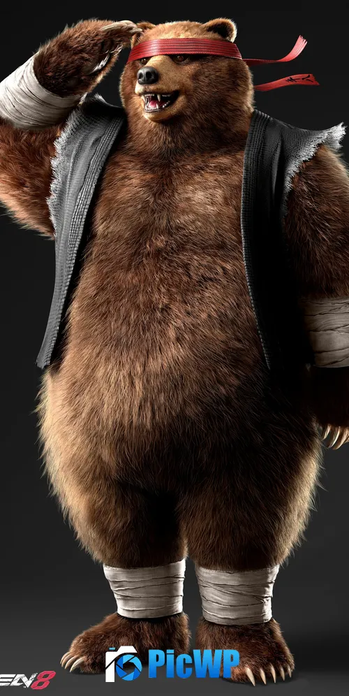 Kuma Tekken 8 iPhone 3K Mobile Wallpaper