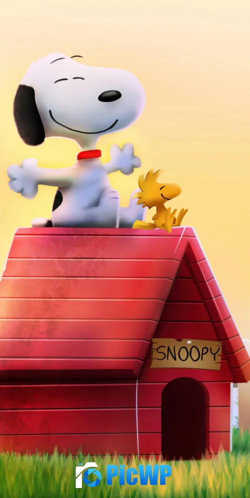 Snoopy & Woodstock Best friends 3K Mobile Wallpaper