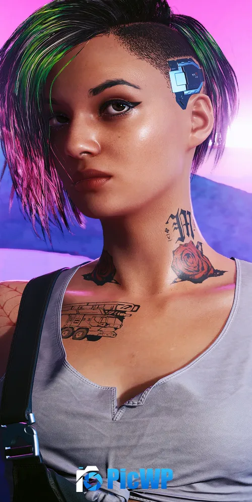 Judy Alvarez Neon background 3K Mobile Wallpaper