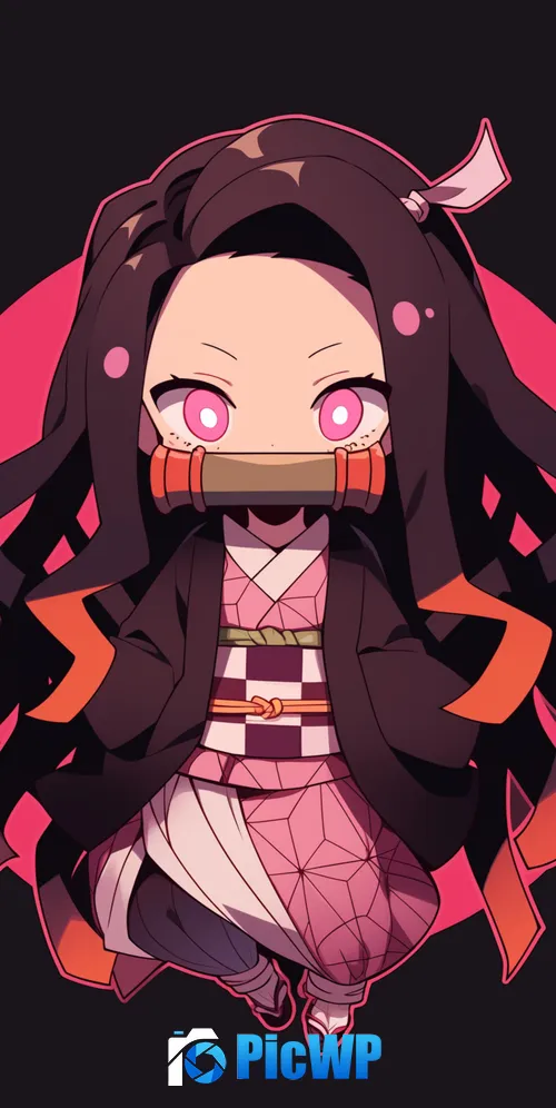 Nezuko Kamado (Demon Slayer) Minimalist 3K Mobile Wallpaper
