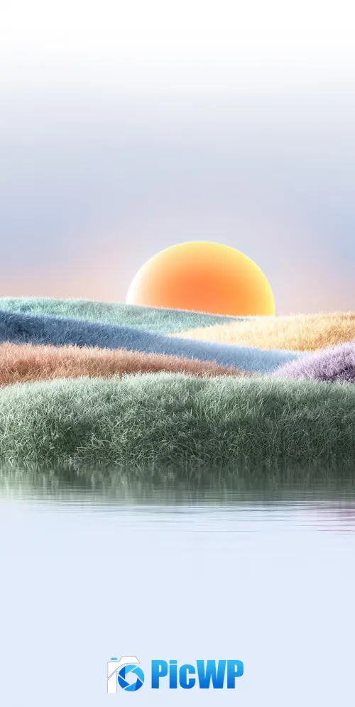 Sunset Microsoft Design 3K Mobile Wallpaper