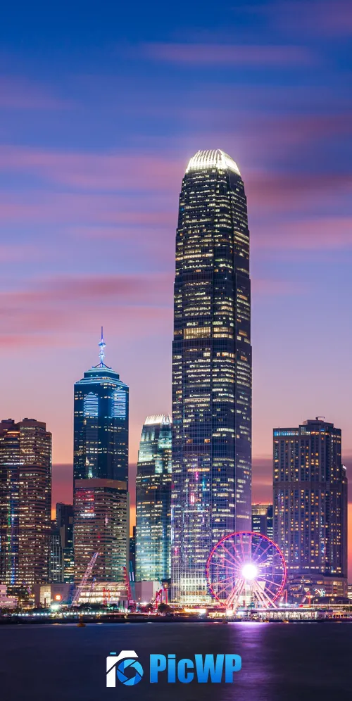 Hong Kong City Sunset 3K Mobile Wallpaper