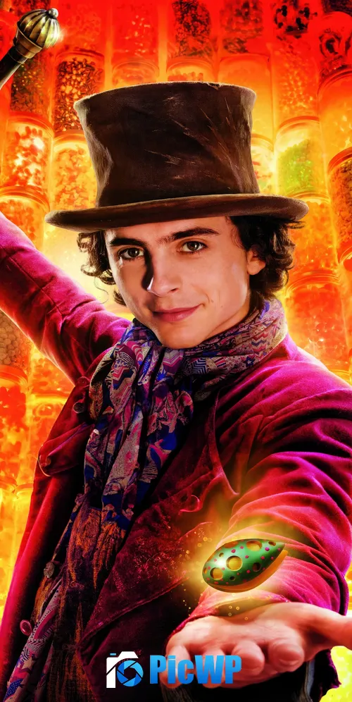 Timothée Chalamet as Wonka 2023 3K Mobile Wallpaper