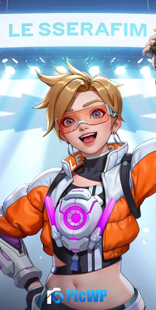 Tracer Le Sserafim Overwatch 2 Skin 3K Mobile Wallpaper