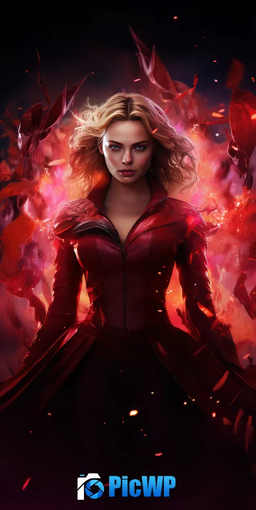 Scarlet Witch Digital Art 3K Mobile Wallpaper