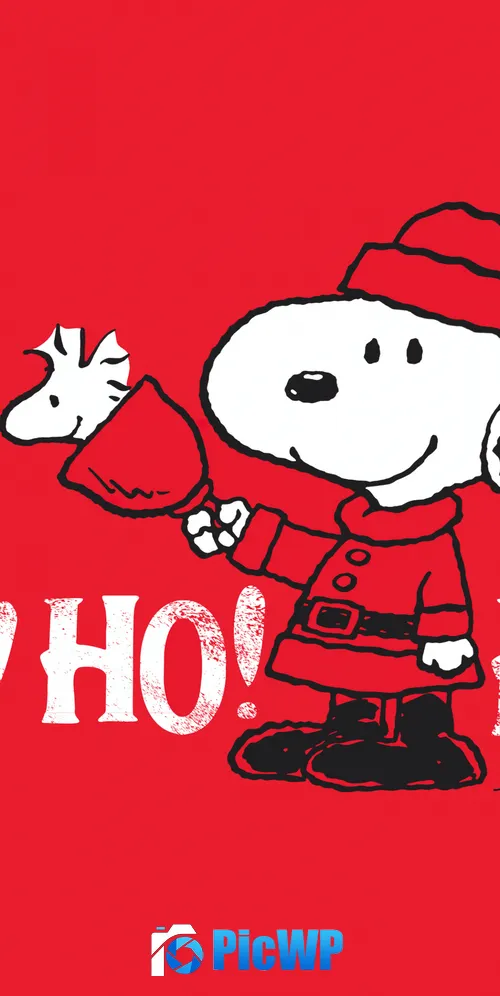 Snoopy Santa Claus 3K Mobile Wallpaper