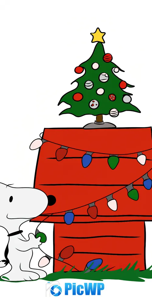 Snoopy Christmas decoration 3K Mobile Wallpaper