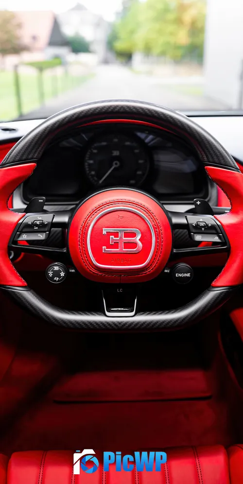 Bugatti Chiron Pur Sport Interior 3K Mobile Wallpaper